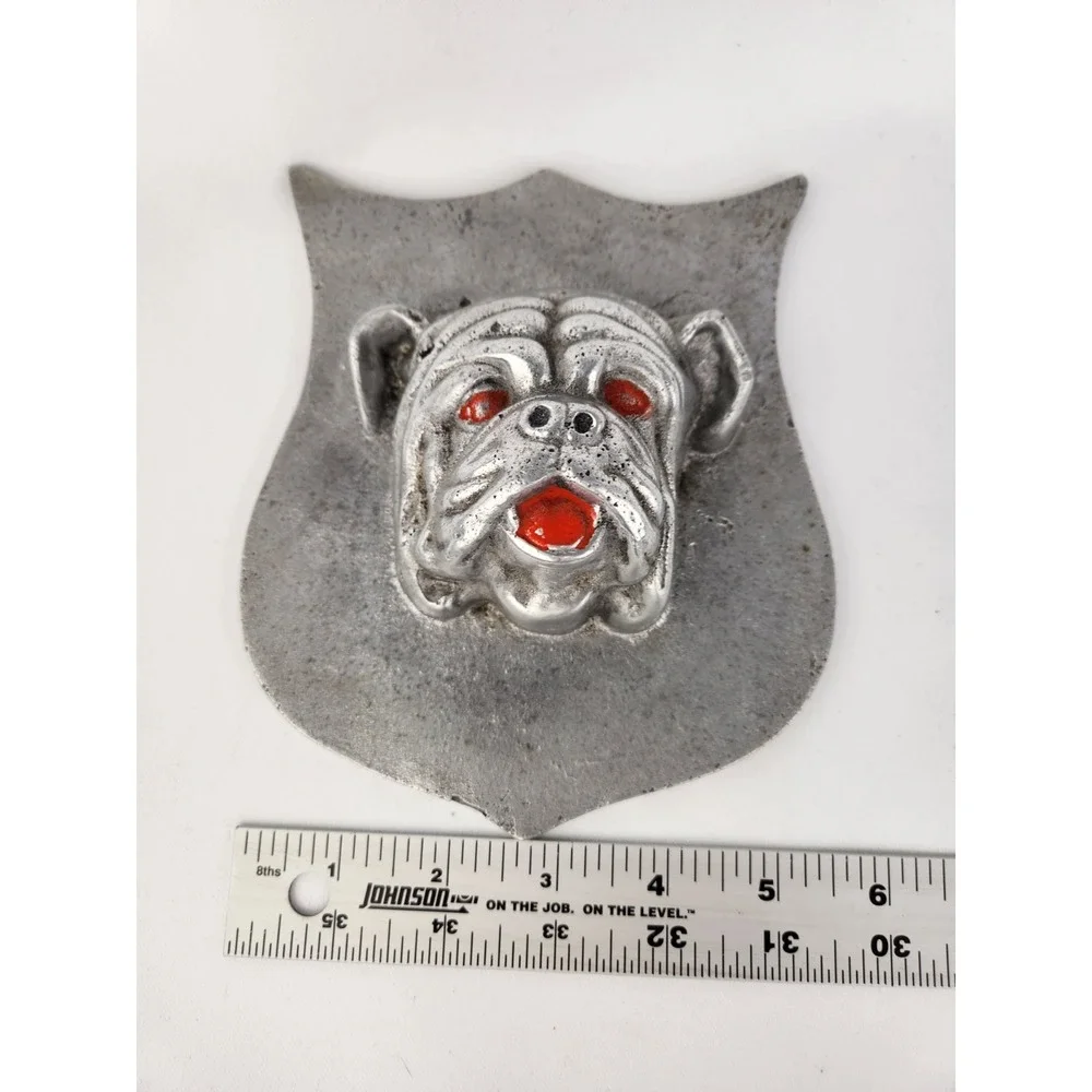 Vintage‎ Bulldog Metal Plaque Mack Truck Georgia Wall Hanging Dog Display